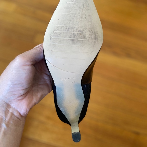 Zara black patent/faux suede slingback heels, Size: 7 - Picture 8 of 8